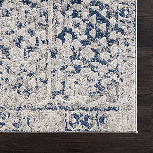 Bloom Rugs Troya Gray/Blue 5x7 Rug - Modern Abstract Area Rug for Living Room, Bedroom, Dining Room, and Kitchen - Exact Size: 5' x 7'5"