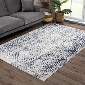 Bloom Rugs Troya Gray/Blue 5x7 Rug - Modern Abstract Area Rug for Living Room, Bedroom, Dining Room, and Kitchen - Exact Size: 5' x 7'5"