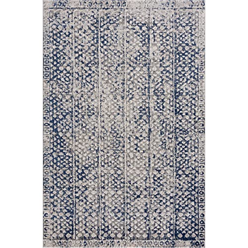 Bloom Rugs Troya Gray/Blue 5x7 Rug - Modern Abstract Area Rug for Living Room, Bedroom, Dining Room, and Kitchen - Exact Size: 5' x 7'5"