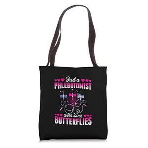 just a phlebotomist who loves butterflies tote bag