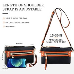 ACNFS Crossbody Bag Shoulder bags for Women, Small Handbag Leather Wristlet Clutch Cellphone Wallet with 2 Detachable Straps