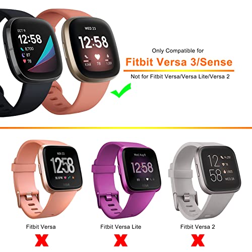 GHIJKL 8 Pack Case Compatible with Fitbit Versa 3 / Sense Screen Protector, Ultra Slim TPU Plated Cover Anti-Scratch Shockproof All Around Bumper Shell Accessories for Fitbit Sense/Versa 3 Smartwatch