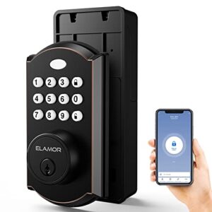 wifi smart lock, keyless entry door lock with remote unlock, easy to install, electronic deadbolt with voice control, security door lock great for front door home use