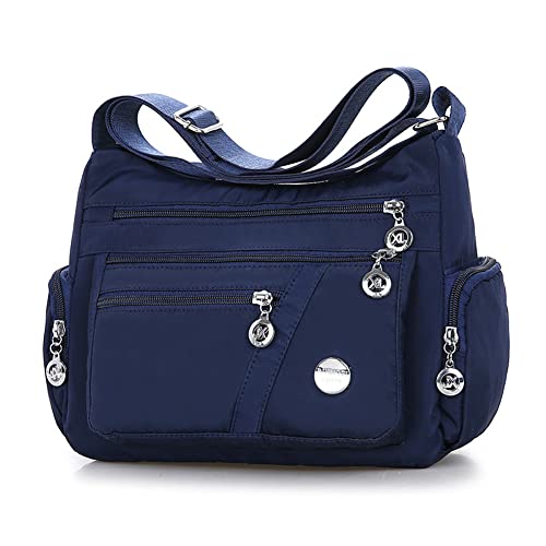 SULCET Crossbody Bag for Women Nylon Shoulder Purse Roomy Multiple Pockets Bag Large Capacity Messenger Satchel