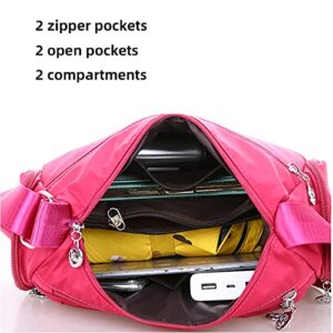 SULCET Crossbody Bag for Women Nylon Shoulder Purse Roomy Multiple Pockets Bag Large Capacity Messenger Satchel