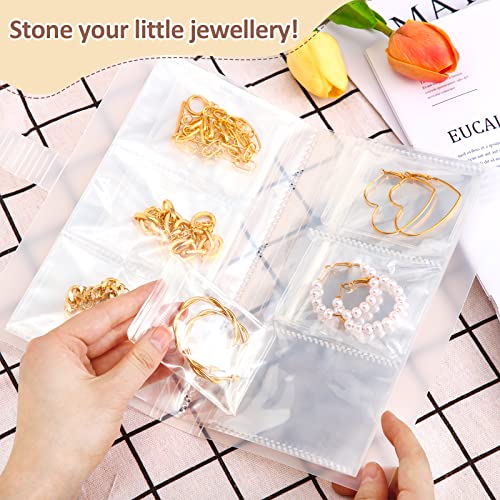200 Pieces Clear Jewelry Bags Clear Zipper Plastic Bag Self Seal PVC Rings Earrings Packing Pouch Storage Bags for Holding Jewelries (Mixed Sizes)