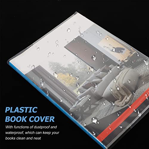 Tofficu 30pcs Clear Plastic Book Cover Transparent Book Protector Anti-Scratch Book Covers Small Textbook Protector for Students Office School Supplies