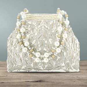 Aheli Potli Bags for Women Evening Bag Clutch Ethnic Bride Purse with Drawstring (P65W)