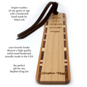 Stephen King Books Quote, Engraved Wooden Bookmark - Made in USA - Also Available with Personalization