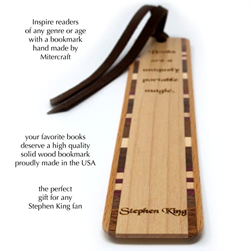 Stephen King Books Quote, Engraved Wooden Bookmark - Made in USA - Also Available with Personalization