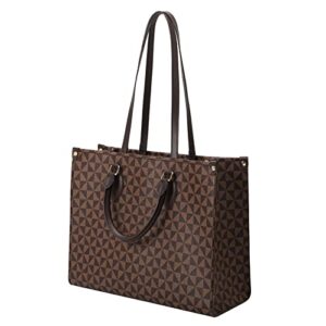 handbags for women large tote purses designer shoulder bags top handle satchel fashionable leather handbag (brown)