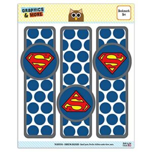 superman classic s shield logo set of 3 glossy laminated bookmarks