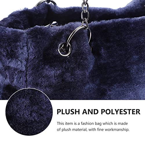 KESYOO Womens Tote Purse Chic Tote Bag Plush Tote Bag Chain Bag Fuzzy Handbag Large Capacity Single Shoulder Bag for Shopping Ourdoor Hand Bags