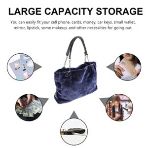 KESYOO Womens Tote Purse Chic Tote Bag Plush Tote Bag Chain Bag Fuzzy Handbag Large Capacity Single Shoulder Bag for Shopping Ourdoor Hand Bags