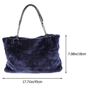 KESYOO Womens Tote Purse Chic Tote Bag Plush Tote Bag Chain Bag Fuzzy Handbag Large Capacity Single Shoulder Bag for Shopping Ourdoor Hand Bags