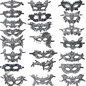tihood 44pcs lace mask masquerade venetian eyemask halloween sexy woman lace mask for halloween masquerade carnival party costume ball