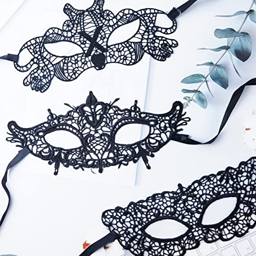 TIHOOD 44PCS Lace Mask Masquerade Venetian Eyemask Halloween Sexy Woman Lace Mask for Halloween Masquerade Carnival Party Costume Ball