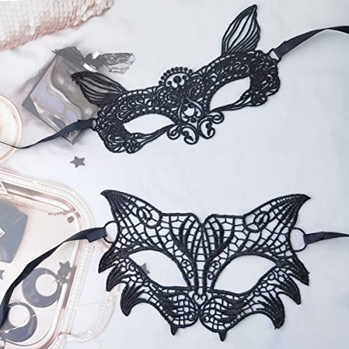 TIHOOD 44PCS Lace Mask Masquerade Venetian Eyemask Halloween Sexy Woman Lace Mask for Halloween Masquerade Carnival Party Costume Ball