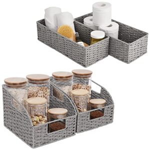 StorageWorks Rope Paper Storage Baskets Set, Gray