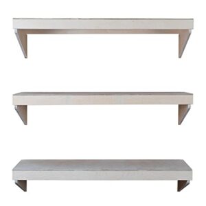 SHEDorize 3-Tier Wall Shelf - Unfinished Shelf for Wall (16" x 48") - Made in The USA - Perfect Wall Mounted Shelf for Bedroom, Office, Bathroom, Storage Room, etc