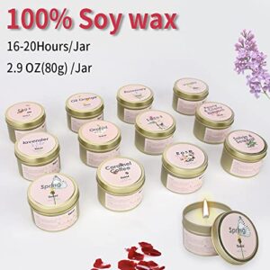 Flower & Wood Scented Candles Gift Set of 12 & 6 Pack Bulk