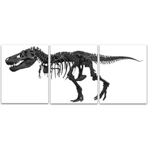 dinosaur wall decor t-rex skeleton art – dinosaur fossil wall decor – dinosaur decor boys room – dinosaur room decor for boys – dinosaur nursery decor gift – jurassic park decor poster – dinosaur bathroom decor dinosaur poster bedroom theme – set of 3 (8x