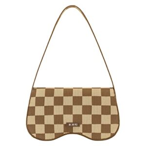 jw pei women’s becci knitted shoulder bag (brown & beige)