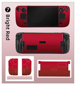 cicilemo protective skin decal for steam deck, anti-slip scratch-resistant skins stickers set compatible with steam deck handheld gaming pc(brighting red)