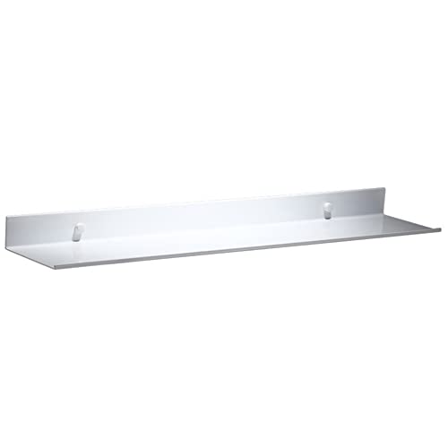 FHY White Metal Wall Mounted Floating Shelves Ledge,Space Saving Rustproof Aluminum Bathroom Shelf Wall Mount Shelving Extra Strong Floating Shelves Storage Rack(30CM,Pack of 1pcs)