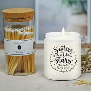 Maybeone Sisters are Like Stars Gifts - Sisters Gifts from Sister - Lavender Scented Candle Gifts for Sister - Christmas, Mother's Day, Birthday Gifts for Sister from Brother