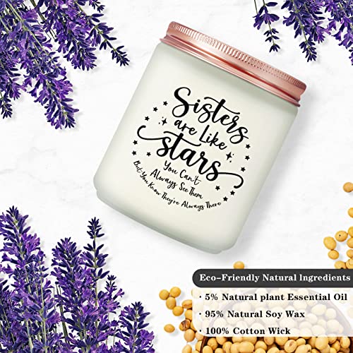 Maybeone Sisters are Like Stars Gifts - Sisters Gifts from Sister - Lavender Scented Candle Gifts for Sister - Christmas, Mother's Day, Birthday Gifts for Sister from Brother