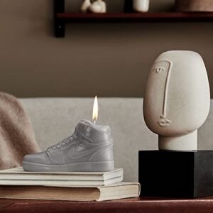 EMMill Extra Large Sneaker Shoe Candle - Grey - 7” x 4” - Vanilla Scented, Realistic Detail, 100% Soy Wax, Strong Cotton Wick. Perfect Decoration for Home Decor, Living Room, Bedroom