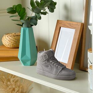 EMMill Extra Large Sneaker Shoe Candle - Grey - 7” x 4” - Vanilla Scented, Realistic Detail, 100% Soy Wax, Strong Cotton Wick. Perfect Decoration for Home Decor, Living Room, Bedroom