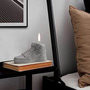 EMMill Extra Large Sneaker Shoe Candle - Grey - 7” x 4” - Vanilla Scented, Realistic Detail, 100% Soy Wax, Strong Cotton Wick. Perfect Decoration for Home Decor, Living Room, Bedroom