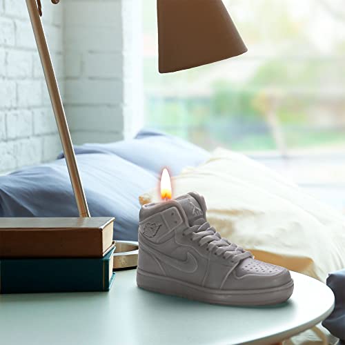 EMMill Extra Large Sneaker Shoe Candle - Grey - 7” x 4” - Vanilla Scented, Realistic Detail, 100% Soy Wax, Strong Cotton Wick. Perfect Decoration for Home Decor, Living Room, Bedroom