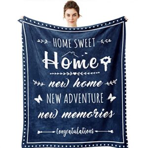 Yamco New Home Gifts Blanket - Homewarming Gifts for New House 60"X 50" Throw Blankets - Sweet Home Gifts for Women Men - Homeowner Gifts - Moving Away Gift Ideas