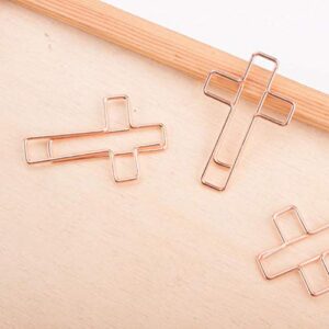 TOYANDONA 12pcs Cross Paper Clips Bible Paper Clips Journaling Items Clamps Christian Bible Study Supplies Metal Bookmark Memo Clip for Office School Religious Gift