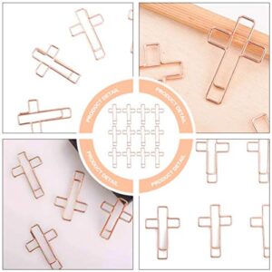 TOYANDONA 12pcs Cross Paper Clips Bible Paper Clips Journaling Items Clamps Christian Bible Study Supplies Metal Bookmark Memo Clip for Office School Religious Gift