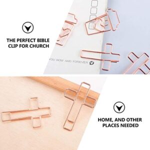 TOYANDONA 12pcs Cross Paper Clips Bible Paper Clips Journaling Items Clamps Christian Bible Study Supplies Metal Bookmark Memo Clip for Office School Religious Gift