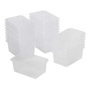 ecr4kids scoop front storage bins, multipurpose organization, clear, 25-piece