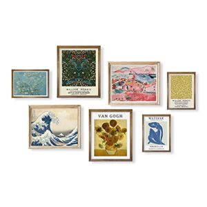 eclectic decor wall art prints – morris van gogh matisse painting – maximalist room decor – japanese contemporary museum picture – abstract boho print for bedroom, living room – aesthetic aura poster