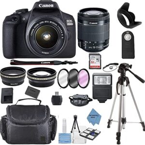 ultimate deals canon eos 2000d (rebel t7) dslr camera w/canon ef-s 18-55mm f/3.5-5.6 zoom lens + case + 32gb memory card + topknotch kit (renewed)