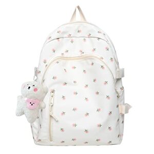 cute kawaii backpack floral backpack for school coquette aesthetic backpack rucksack for women girls coquette school bag