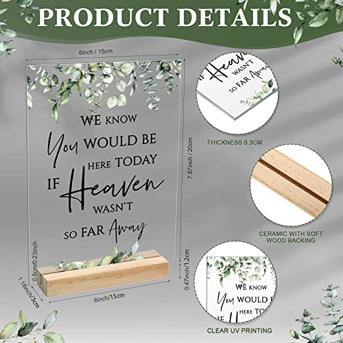 Rustic Wedding Decorations Sympathy Gift in Loving Memory Wedding Sign 7.87 x 5.91 Inch Acrylic Wedding Memorial Sign with Wood Place Card Holder for Anniversary Reunion Ceremony Reception Remembrance