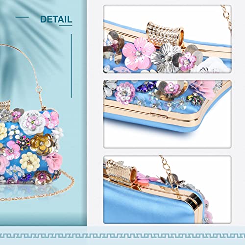 Lanpet Women Clutches Flower Evening Handbag Chain Strap Shoulder Bag