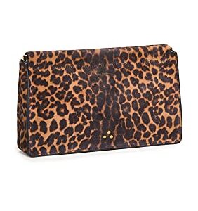 Jerome Dreyfuss Women's Clic Clac L Clutch, Leopard, Print, Brown, One Size