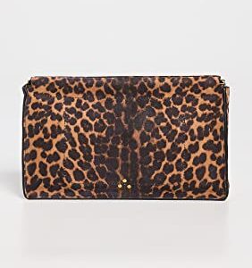 Jerome Dreyfuss Women's Clic Clac L Clutch, Leopard, Print, Brown, One Size