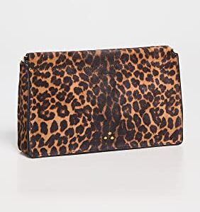 Jerome Dreyfuss Women's Clic Clac L Clutch, Leopard, Print, Brown, One Size