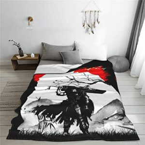 Fuboter Anime Berserk Throw Blanket 3D Warm Flannel Super Soft Fleece Blankets for Bed Sofa Chair Couch Outdoor Travel 80''x60'', Black