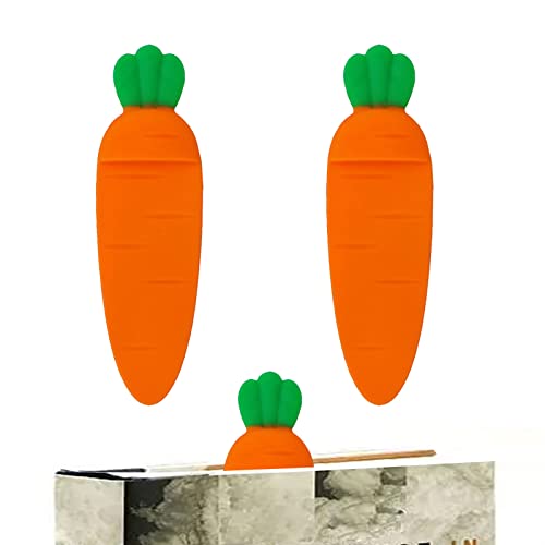 2PCS Cute Bookmarks for Book Lovers Silicone Carrot Bookmarks Book Lovers Gifts for Women Men Girls and Boys